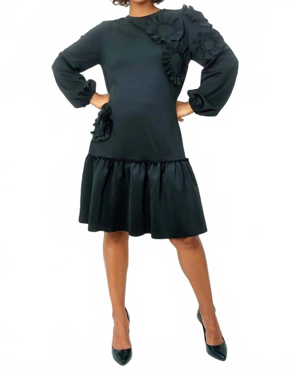 NEW N BY NANCY ruffle flower dress in green